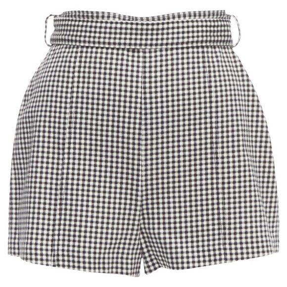 Zimmermann Pants - Zimmermann Gingham Print High Waisted Shorts